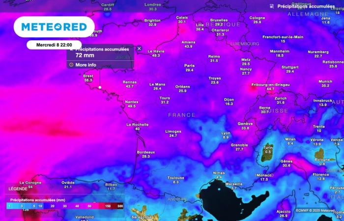 très fortes pluies prévues en France en lien avec la tempête Floriane. Que montrent nos cartes ?