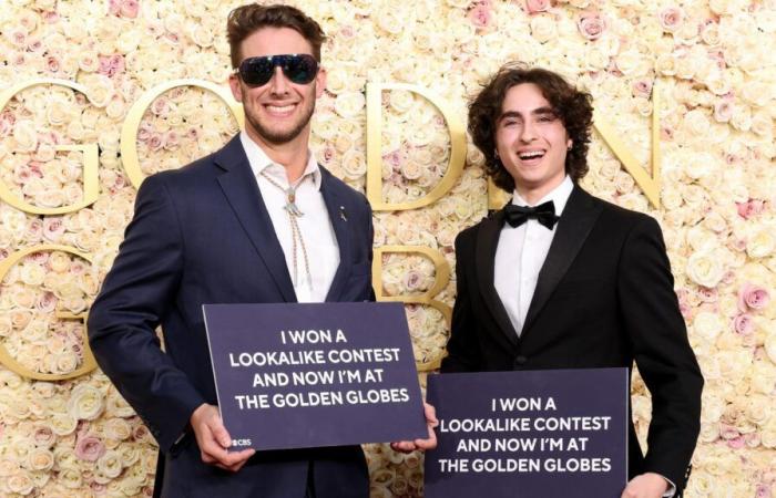 Aux Golden Globes 2025, Glen Powell et Timothée Chalamet ont (presque) posé ensemble sur le tapis rouge