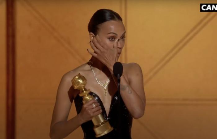 Le discours très émouvant de Zoe Saldaña après son Golden Globe pour Emilia Perez