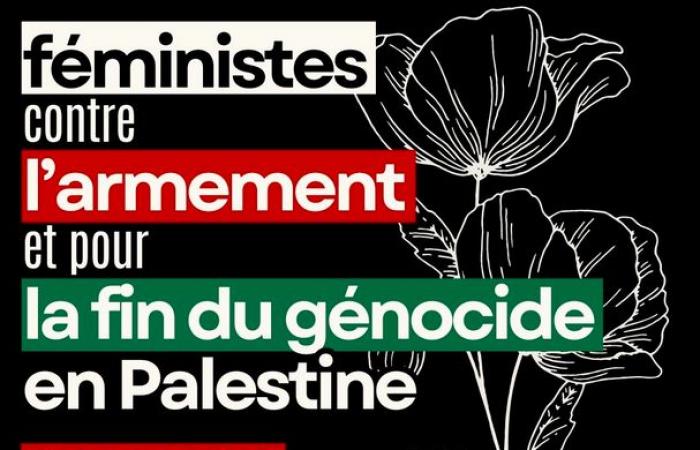 Rassemblement le 8 janvier des féministes contre l’armement et pour la fin du génocide en Palestine