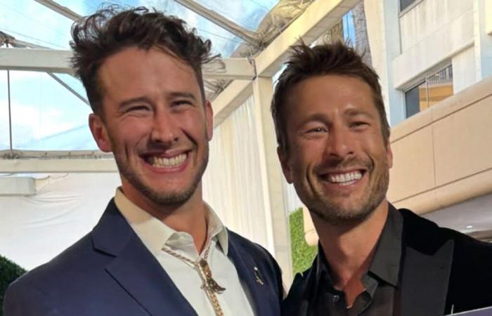 Glen Powell rencontre le gagnant du sosie aux Golden Globes