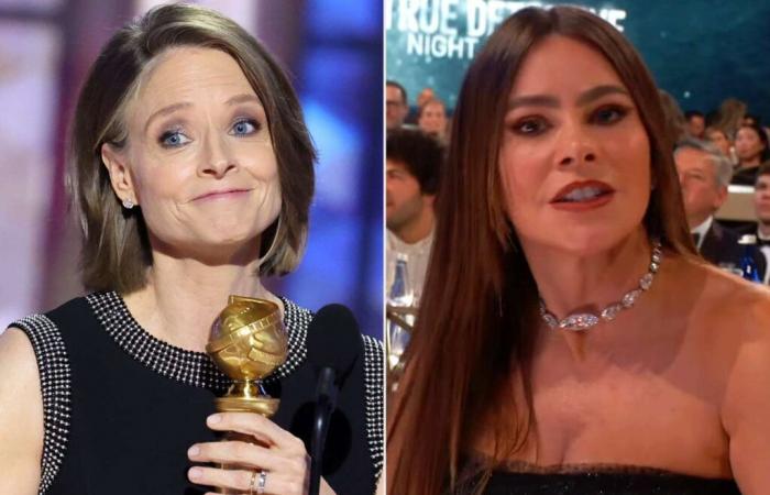 Jodie Foster chahutée en plaisantant par Sofia Vergara alors qu’elle remporte le Golden Globe