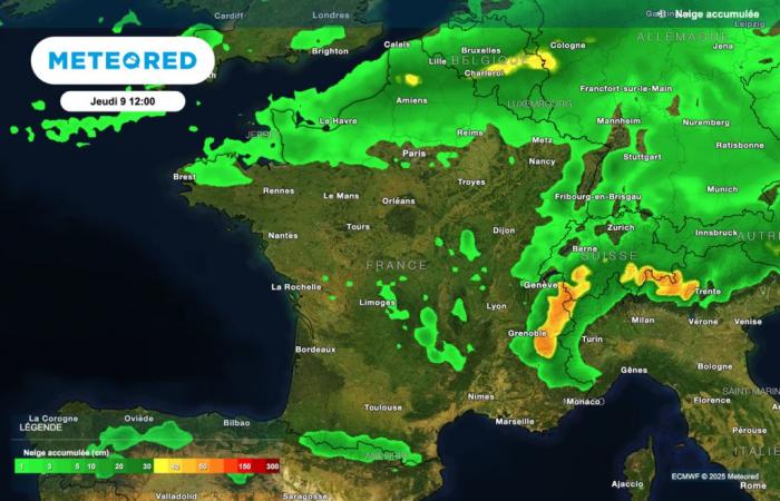 nouvelles chutes de neige attendues en milieu de semaine en France ! Quand ? Où pourrait-il neiger ?