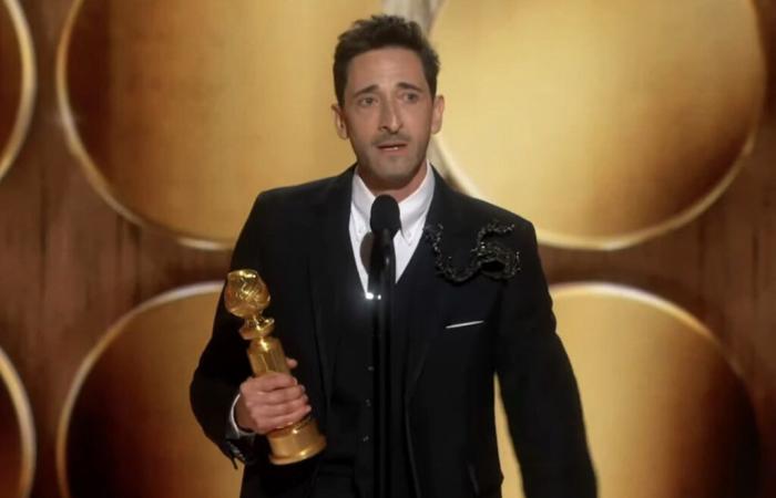 Adrien Brody note la « résilience » de sa petite amie Georgina Chapman aux Golden Globes