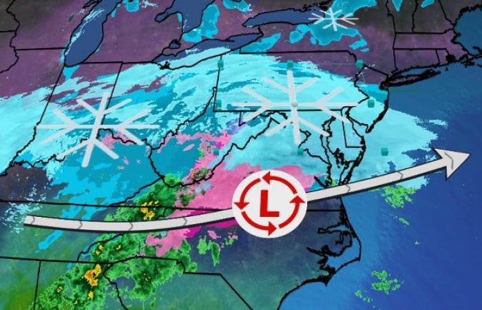 La tempête hivernale Blair apporte de fortes chutes de neige au centre de l’Atlantique