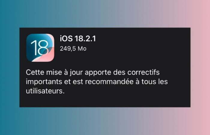 téléchargez la mise à jour pour corriger des bugs importants