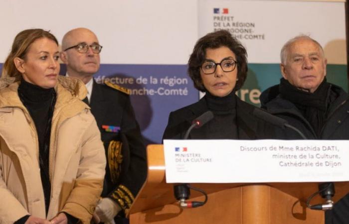 la flèche de la cathédrale Saint-Bénin sera restaurée, a annoncé Rachida Dati