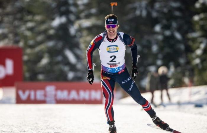 Triplé norvégien lors de la poursuite avec la victoire de Laegreid, les Bleus au pied du podium