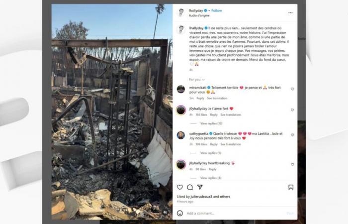 Laeticia Hallyday partage des images de sa maison détruite par les incendies à Los Angeles