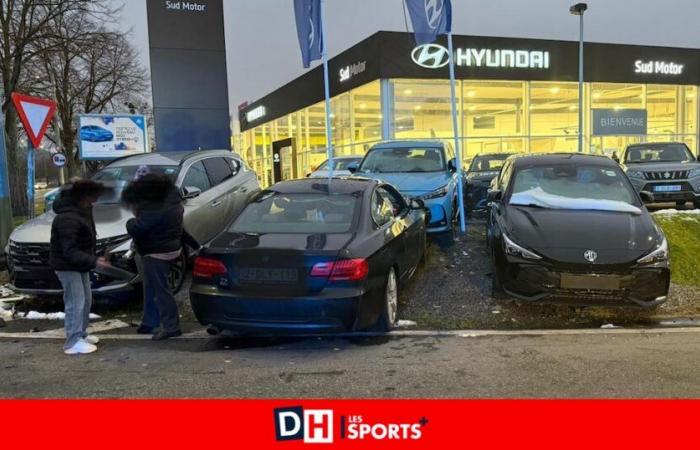 Une voiture entre en collision avec plusieurs véhicules neufs quai d’Arona, à Huy