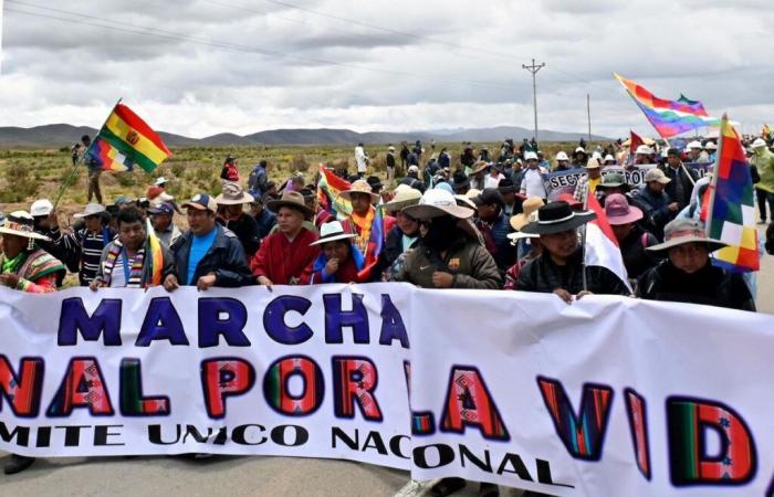 Troisième journée de marche des partisans d’Evo Morales