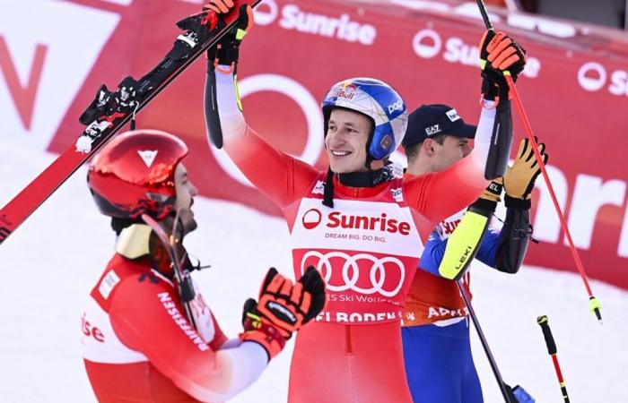 Marco Odermatt s’impose devant Loïc Meillard à Adelboden