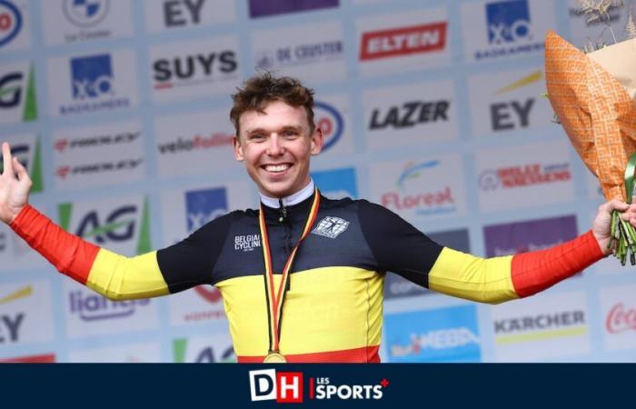 Aaron Dockx sacré champion de Belgique chez les Espoirs après un sprint avec Yordi Corsus