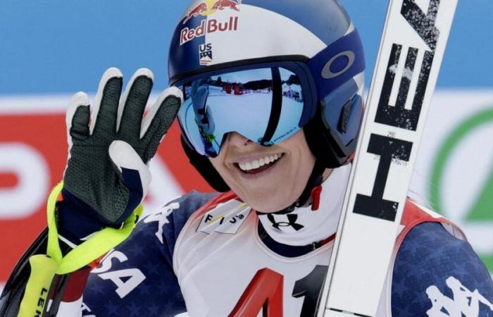 incroyable Lindsey Vonn, au pied du podium du Super G à Sankt Anton