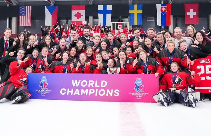 Le Canada remporte l’or au Championnat mondial féminin des M18 2025 de l’IIHF