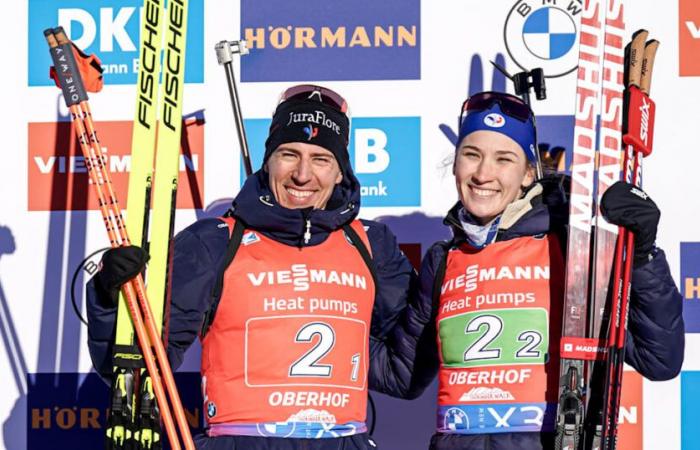 L’équipe de France pour l’étape de Ruhpolding avec les médaillés d’Oberhof dont Paula Botet