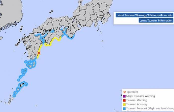 Un séisme de magnitude 6,9 ​​secoue le Japon et une alerte au tsunami est déclenchée