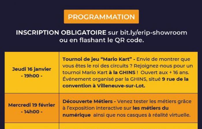 Showroom des carrières Carrières numériques Tournoi du jeu Mario Kart GHINS Villeneuve-sur-Lot jeudi 16 janvier 2025