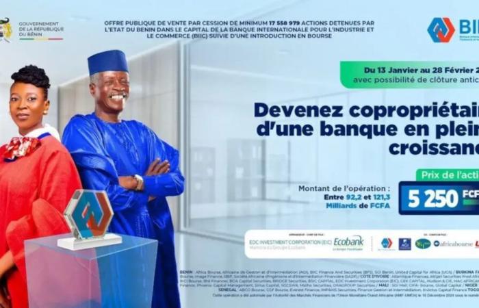 L’Etat du Bénin cède ses 17 558 979 actions détenues dans le capital de la banque BIIC