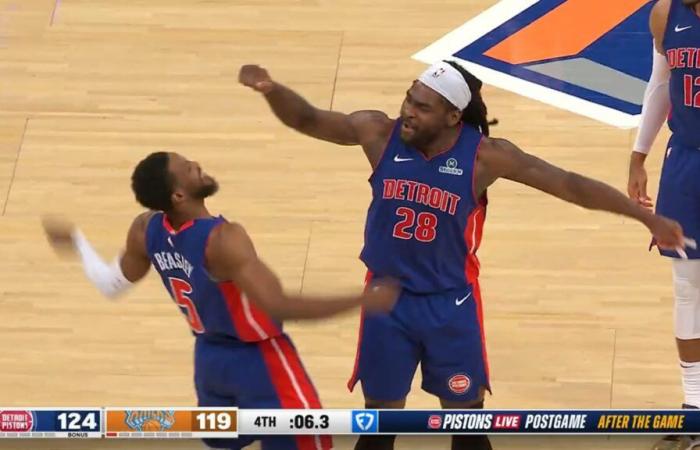 Les Pistons dominent les Knicks (124-119)