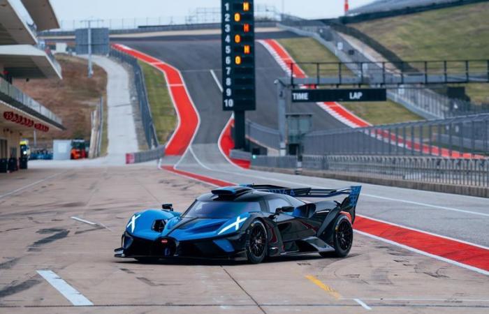 La Bugatti Bolide en piste sur le Circuit des Amériques