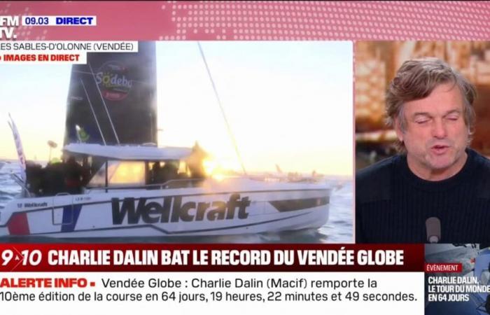 Marc Thiercelin, skipper and former Vendée Globe podium, looks back on his arrival in Sables-d’Olonne