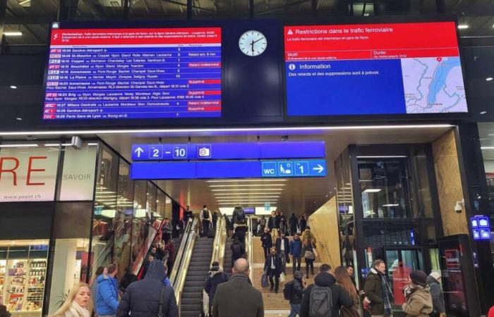 La ligne CFF entre Lausanne et Genève est complètement bloquée