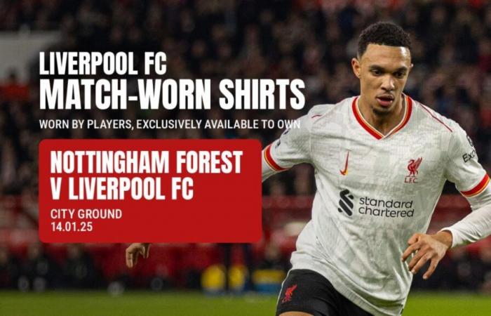 Enchérissez sur les maillots de Liverpool portés lors des matchs de Tottenham et Nottingham Forest