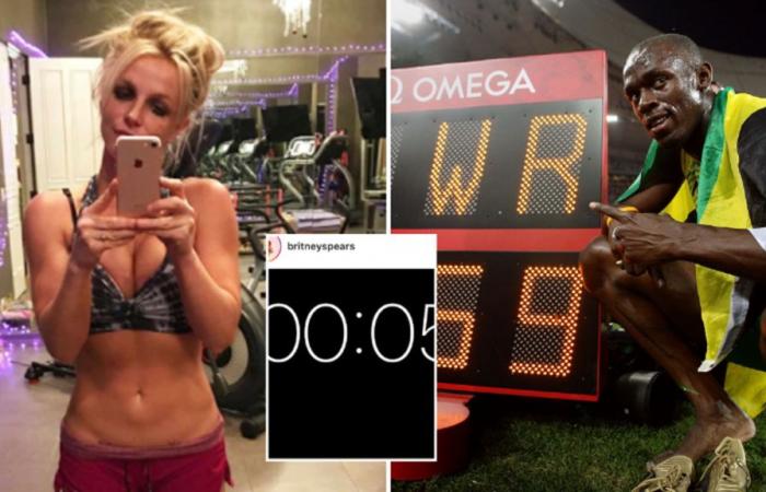 Britney Spears a affirmé avoir battu le record du monde du 100 m d’Usain Bolt de quatre secondes après avoir montré une « preuve » – Athlétisme