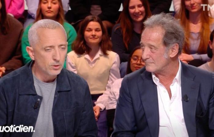 Tense exchange between Vincent Lindon and Gad Elmaleh in Quotidien