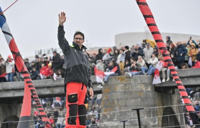 Yoann Richomme finishes second in the Vendée Globe after arriving in Les Sables-d’Olonne on Wednesday January 15