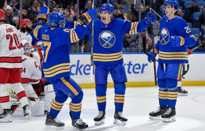 Les Sabres ont battu les Hurricanes 4-2. Ryan McLeod obtient un étrange tour du chapeau