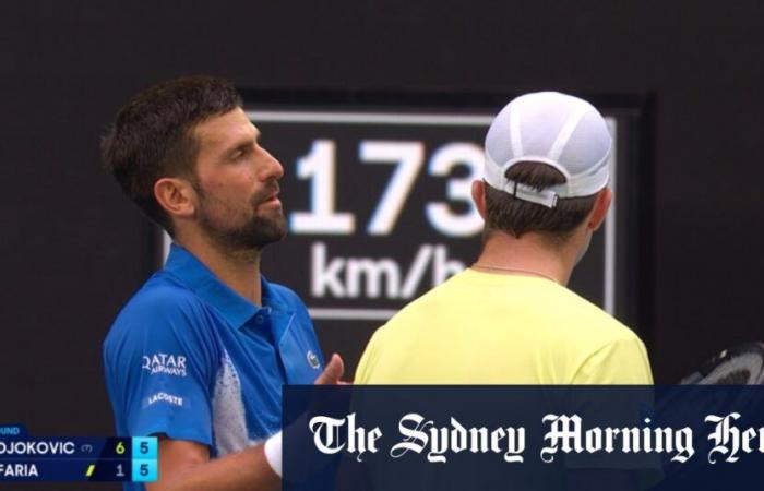 Djokovic explose suite à un changement soudain de lumière