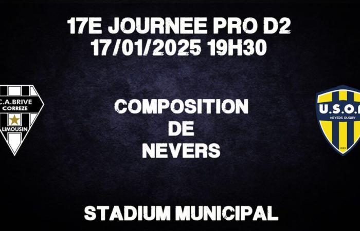 Pro D2 Brive – Nevers : Composition de l’USON