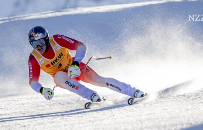 Franjo von Allmen célèbre sa première victoire en Coupe du monde en Super-G à Wengen