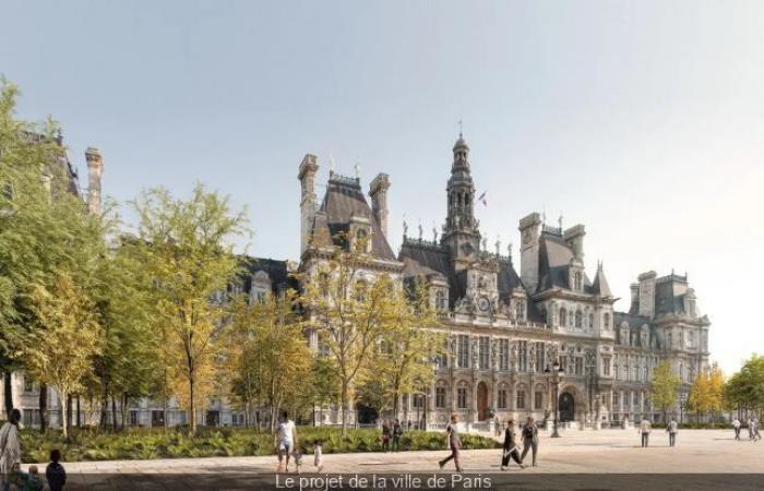 Le parvis de l’Hôtel de Ville de Paris se transforme en forêt urbaine, premiers arbres plantés !