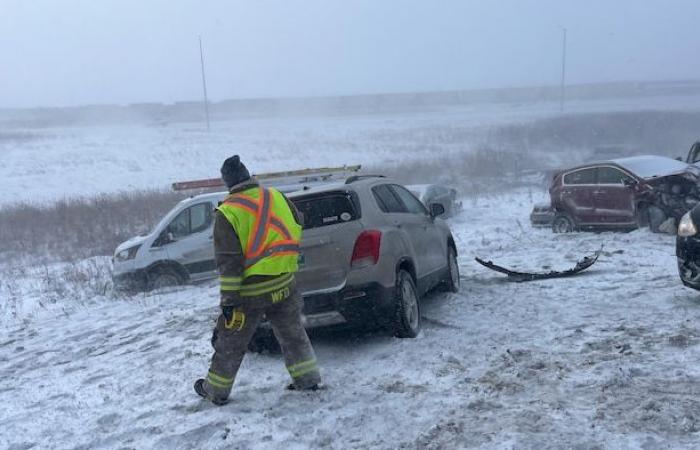 Une tempête de neige provoque des accidents de centaines de véhicules dans le sud du Manitoba