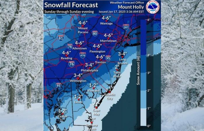 Jusqu’à 6 pouces de neige prévus pour la tempête hivernale du week-end