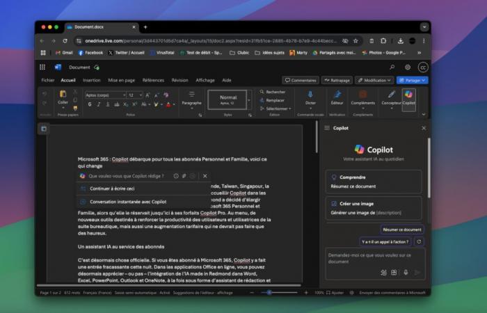 Copilot arrive pour tous les abonnés Personnels et Famille, voici ce qui change