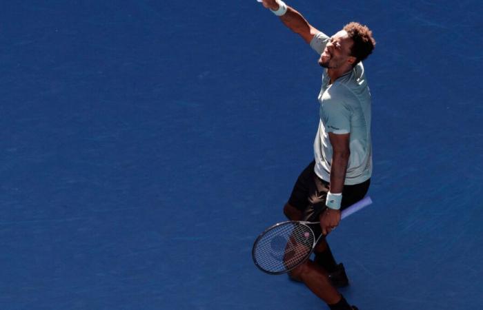 images de la danse de Gaël Monfils, fou de joie après son exploit face à Taylor Fritz