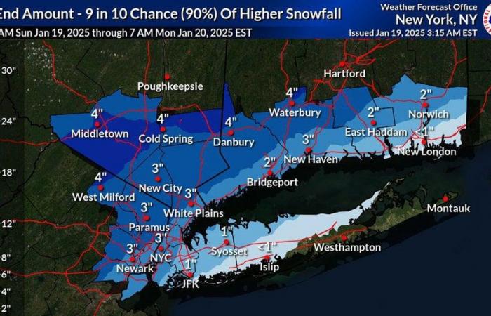 Quelle quantité de neige attendre à New York, New Jersey ; Avertissement, état d’urgence décrété