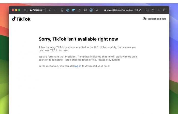 TikTok n’est plus disponible aux États-Unis