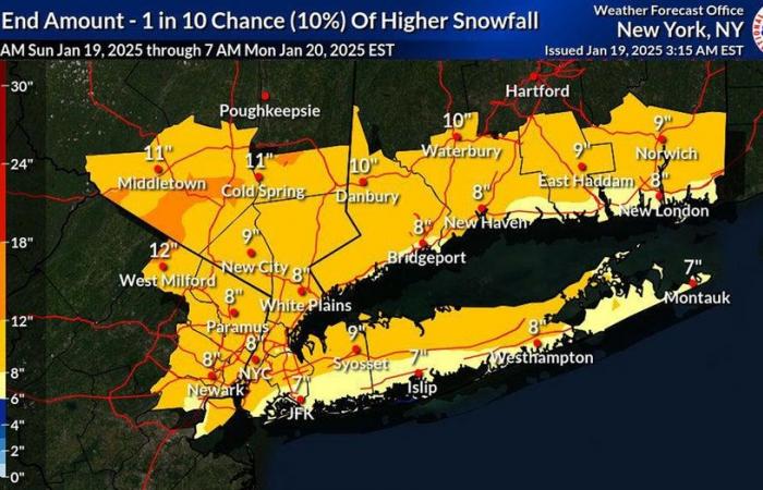 Quelle quantité de neige attendre à New York, New Jersey ; Avertissement, état d’urgence décrété