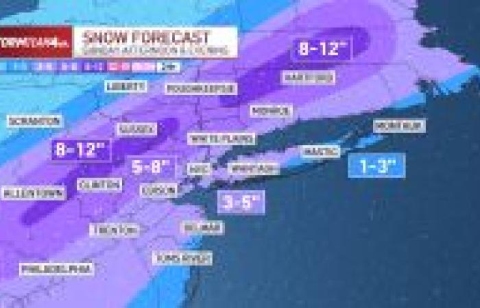 La tempête de neige de dimanche pourrait déverser un demi-pied dans les trois États – NBC New York