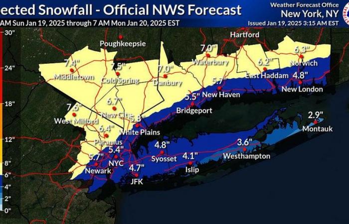 Quelle quantité de neige attendre à New York, New Jersey ; Avertissement, état d’urgence décrété