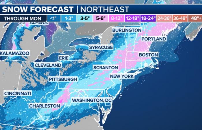 Quelle quantité de neige attendre à New York, New Jersey ; Avertissement, état d’urgence décrété