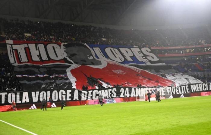 l’hommage des Ultras à Lopes et Caqueret