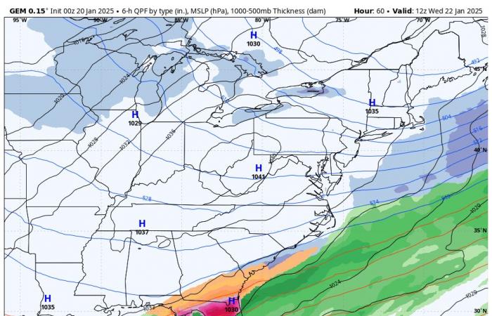 Météo du 20 janvier : avis de temps froid et tempête de neige sur la côte du Golfe