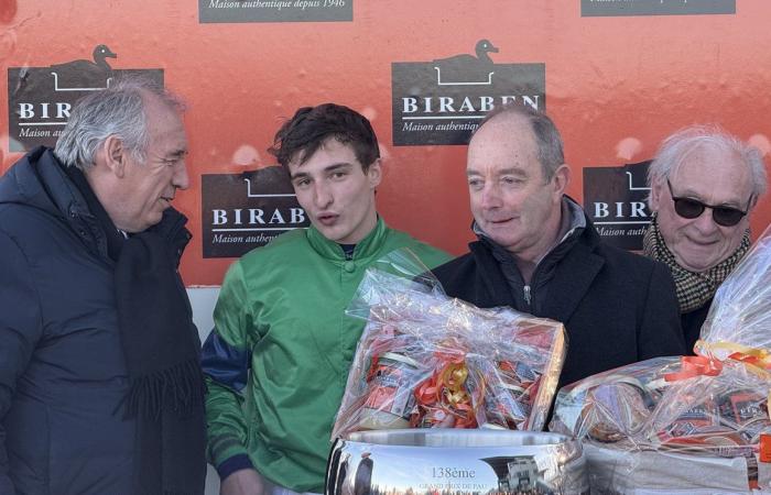 Dominique Bressou, au bord des larmes après la victoire de Gage de Réussite dans le Grand Prix de Pau