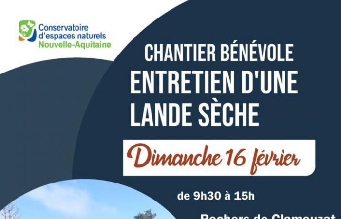 Chantier d’entretien sur lande sèche Faux-la-Montagne dimanche 16 février 2025